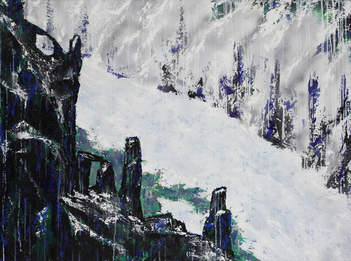 Der wei�e Fluss, Acryl / Nessel, 90 x 120 cm	1993