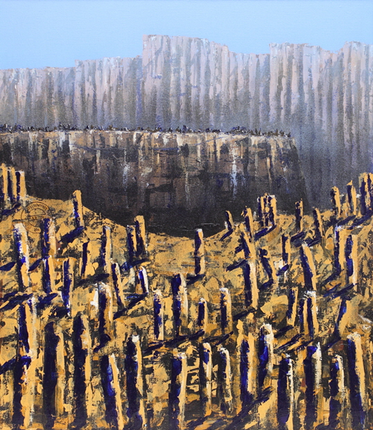 Felsenstadt, Acryl / Nessel, 115 x 100 cm, 1993