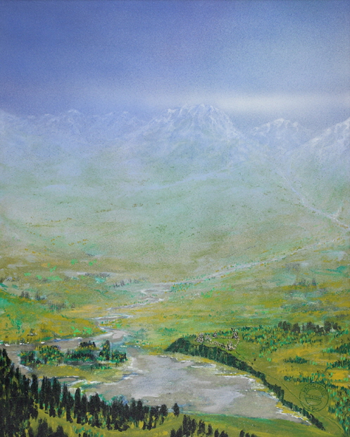 Kristallberg, Acryl / Nessel, 125 x 100 cm, 1994